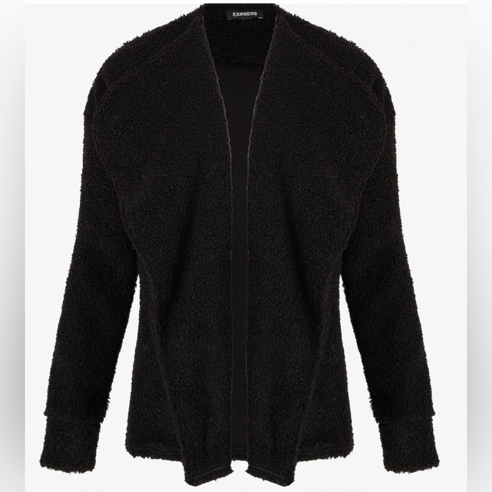 Express Sherpa Open Front Jacket - image 1